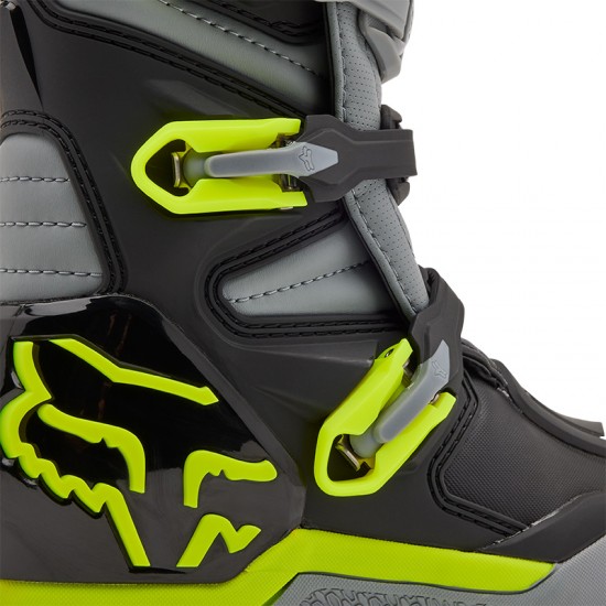 FOX YTH COMP BOOT [GRY/YLW]