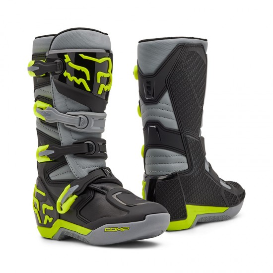 FOX YTH COMP BOOT [GRY/YLW]