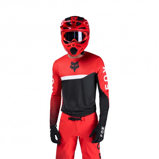 FOX FLEXAIR FRACTURE JERSEY [FLO RED]