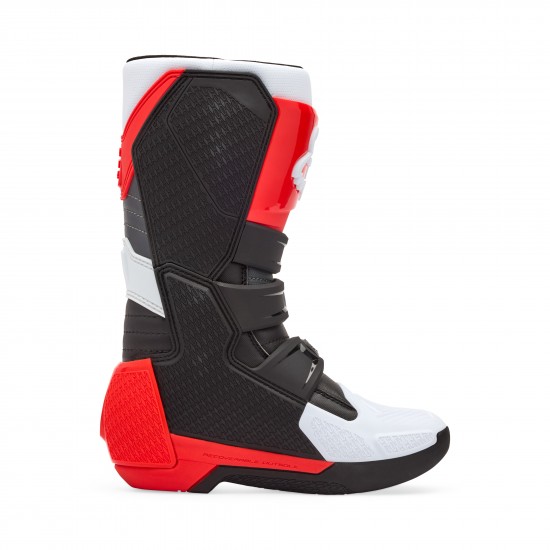 FOX YTH COMP BOOT [WHT/FLO RED]