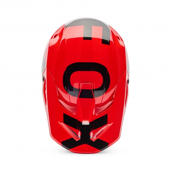 FOX V1 SHIELD HELMET [FLO RED]