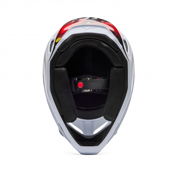 FOX V1 KAIROS HELMET [WHT/FLO RED]