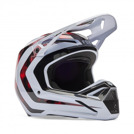 FOX V1 KAIROS HELMET [WHT/FLO RED]