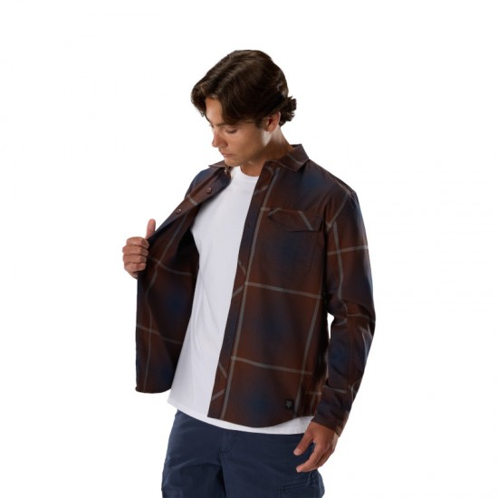 FOX SURVIVALIST FIRE FLANNEL LS [DRK BRN]