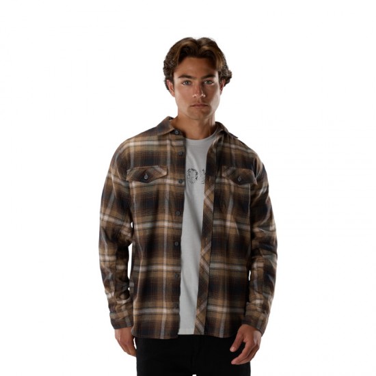 FOX SURVIVALIST STRETCH FLANNEL LS [BRN SUG]