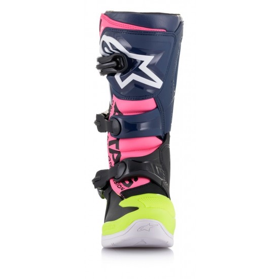 ALPINESTARS BOOTS TECH 3S YOUTH BLACK DARK BLUE PINK FLUO