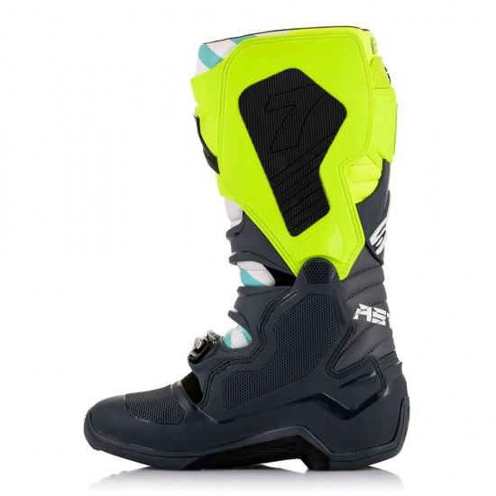 ALPINESTARS TECH 7 BOOTS GREY/YELLOW/FLUOR TURQUOISE