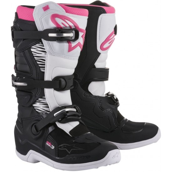 ALPINESTARS BOOTS TECH 3 STELLA BLACK WHITE PINK