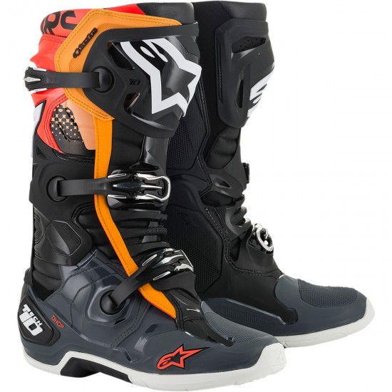 ALPINESTARS BOOTS TECH 10 BLACK GRAY ORANGE RED FLUO