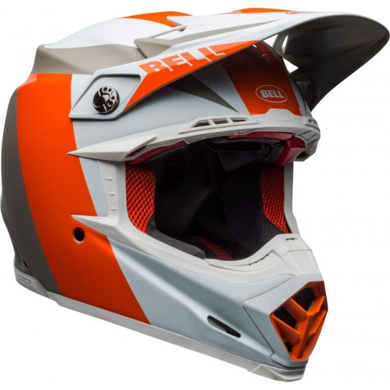 BELL HELMET MOTO-9 FLEX DIVISION WHITE/ORANGE/SAND