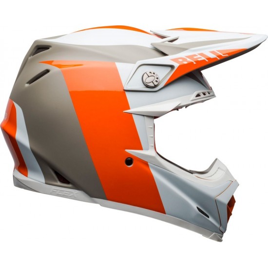 BELL HELMET MOTO-9 FLEX DIVISION WHITE/ORANGE/SAND