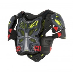 ALPINESTARS A-10 FULL CHEST PROTECTOR ANTHRACITE BLACK RED