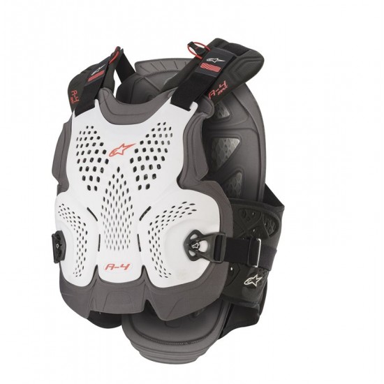 ALPINESTARS A-4 MAX CHEST PROTECTOR WHITE ANTHRACITE RED