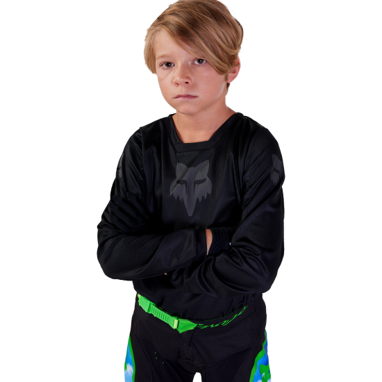 FOX YTH BLACKOUT JERSEY [BLK/BLK]