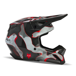 FOX YTH V1 ATLAS HELMET [GRY/RD]